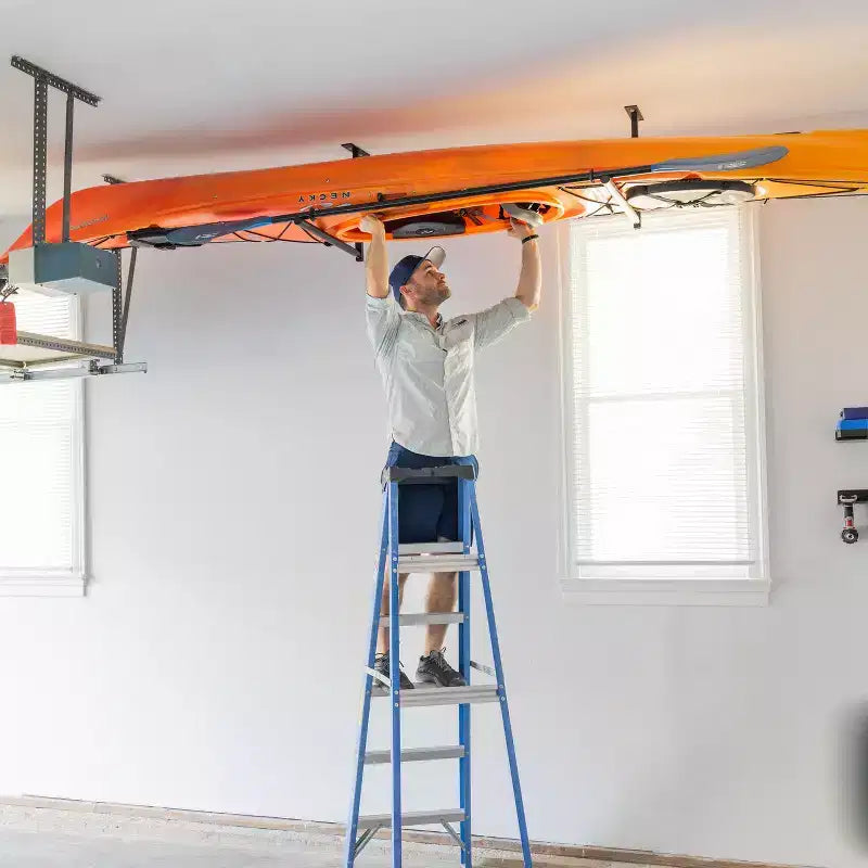 Adjustable Ceiling Kayak Storage Rack, Single, Holds 75 lbs