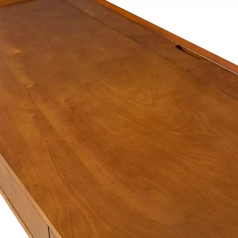 71.5" Writing Desk with Built-in Power Outlets & Storage Drawer, MDF Veneer