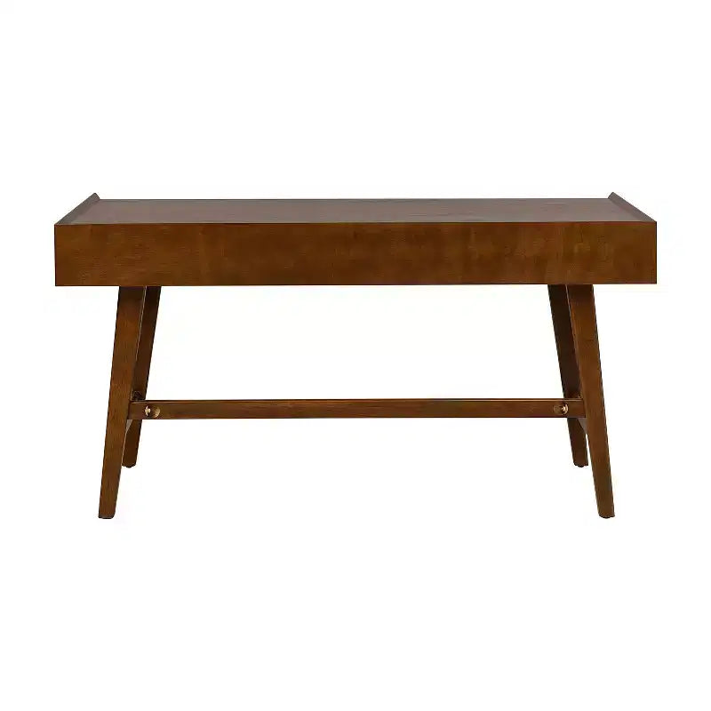 71.5" Writing Desk with Built-in Power Outlets & Storage Drawer, MDF Veneer