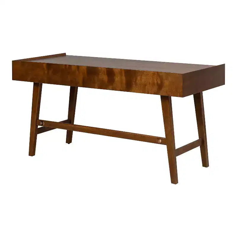 71.5" Writing Desk with Built-in Power Outlets & Storage Drawer, MDF Veneer