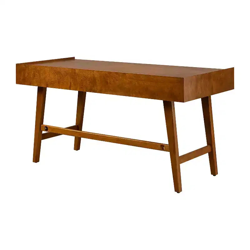 71.5" Writing Desk with Built-in Power Outlets & Storage Drawer, MDF Veneer