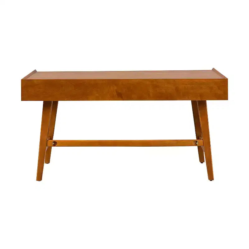 71.5" Writing Desk with Built-in Power Outlets & Storage Drawer, MDF Veneer