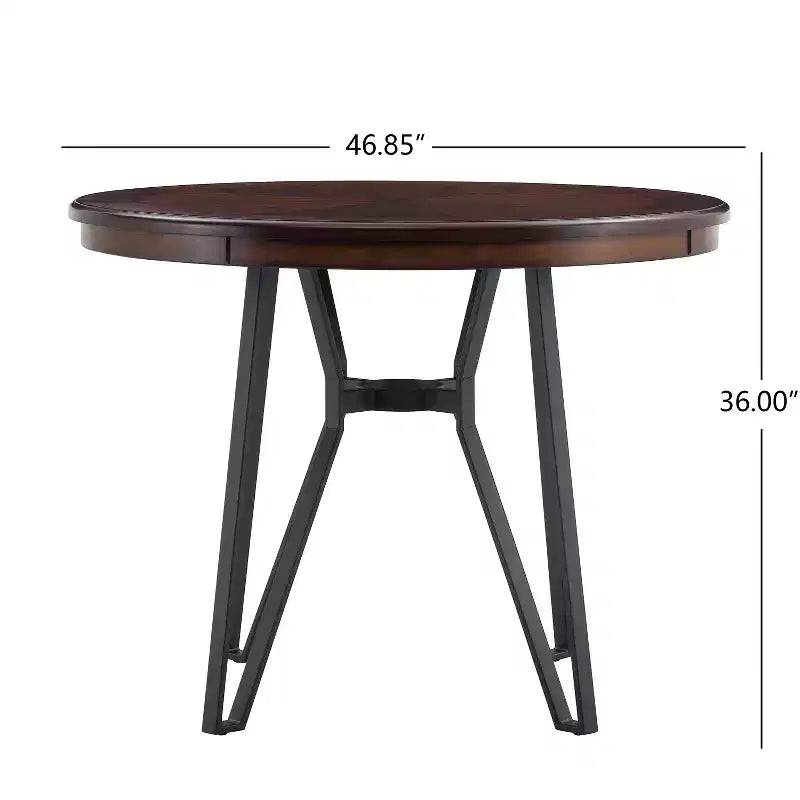 46.85" Round Counter Height Dining Table for 4, Modern Hairpin Legs