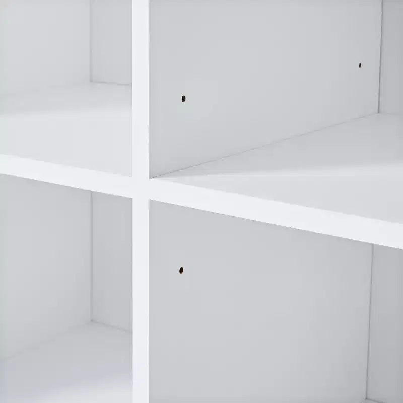 White Freestanding Bathroom Storage Cabinet with Open Shelf & Multiple Compartments