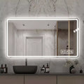 48x32 LED Bathroom Mirror: 3 Colors, 5-Level Dimmable, Anti-Fog, Wall Mounted, Horizontal/Vertical