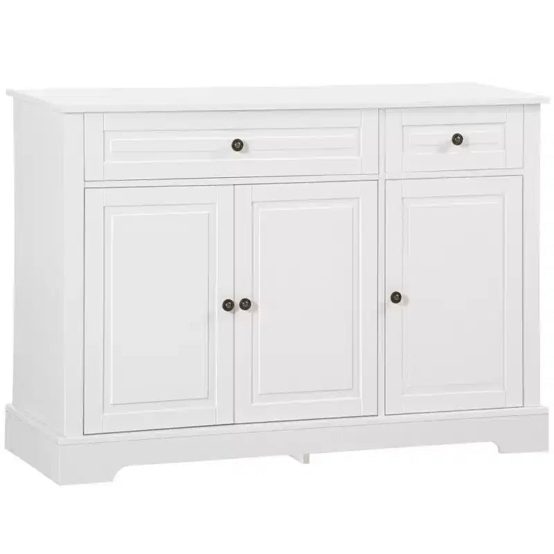 White Sideboard Buffet Cabinet with 2 Drawers & Adjustable Shelves, 45" Storage