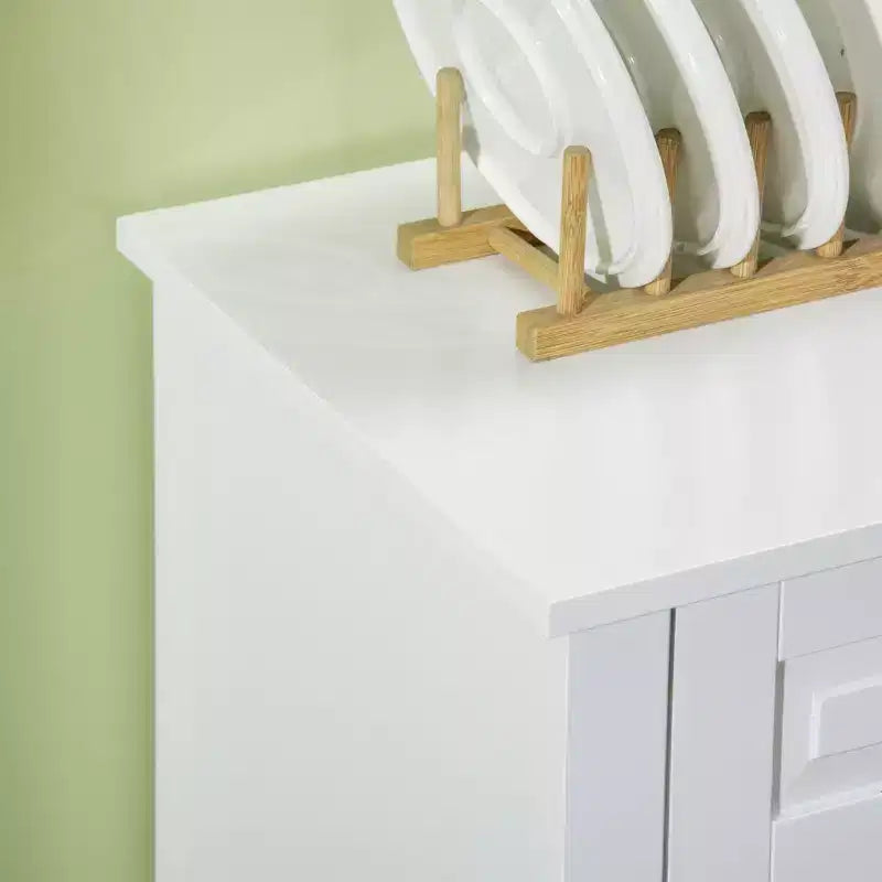 White Sideboard Buffet Cabinet with 2 Drawers & Adjustable Shelves, 45" Storage