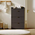31.5 Fluted Slim Shoe Storage Cabinet for Entryway with 2 Drawers and Adjustable Shelf