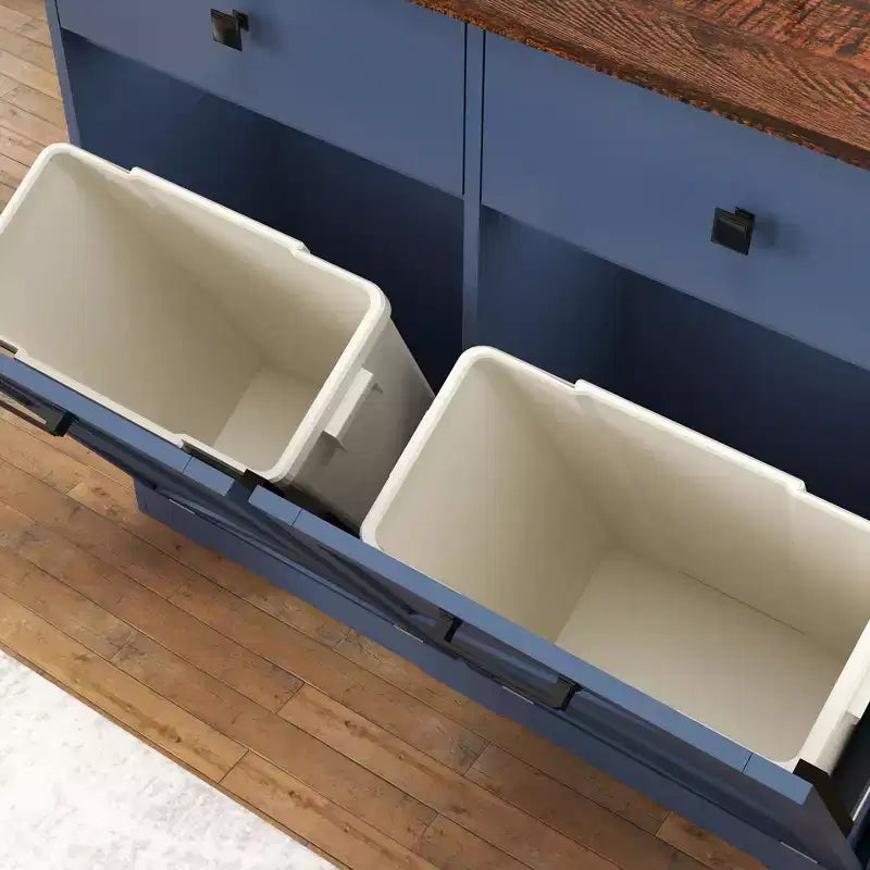 Farmhouse Barn Door Storage Cabinet with 4 Drawers, Freestanding Kitchen Organizer