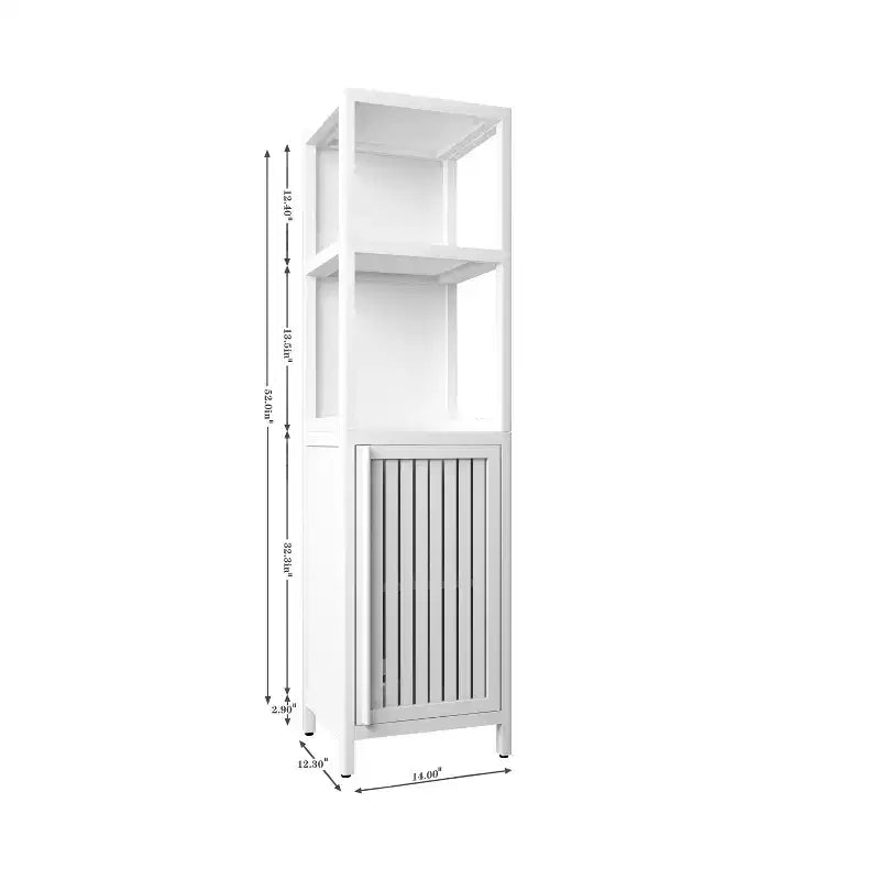 Bamboo Freestanding Bathroom Storage Cabinet with 2 Shelves & 1 Door