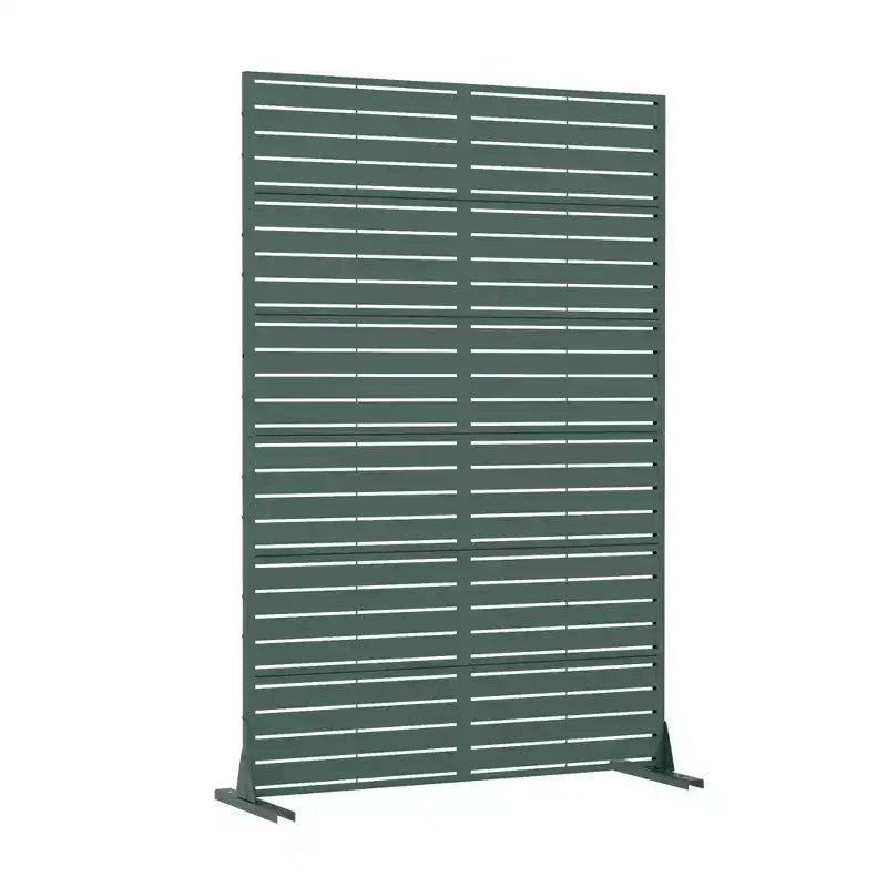 72x47" Metal Outdoor Patio Privacy Screen, Freestanding Room Divider, White