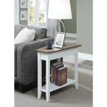 HomeStock Belmont Round End Table with Bottom Shelf, Elegant Side Table Featuring Curved Legs, Stylish Accent Table for Living Room Storage