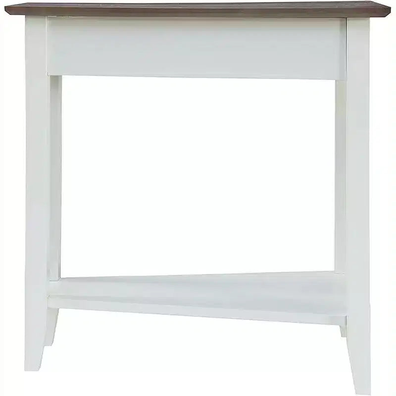 Round End Table with Bottom Shelf & Curved Legs, Elegant Living Room Accent Table