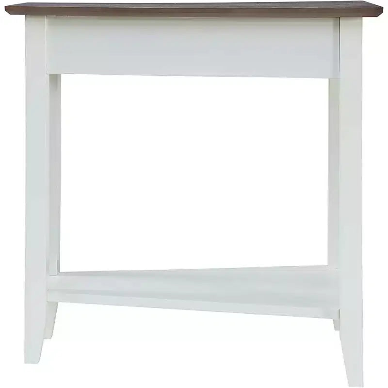 Round End Table with Bottom Shelf & Curved Legs, Elegant Living Room Accent Table