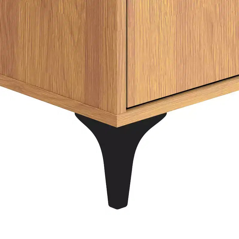 6-Drawer Dresser with Interlocking Design, Amber Walnut Finish, Bedroom Storage