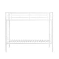 Bellemave Metal Twin Over Twin Bunk Bed with Guardrail & Ladder, Convertible Heavy Duty Bed for Kids, Teens & Adults, White