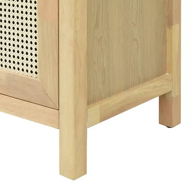 Bohemian Sideboard Buffet Cabinet with 4 Doors & Open Shelf, Living Room Storage