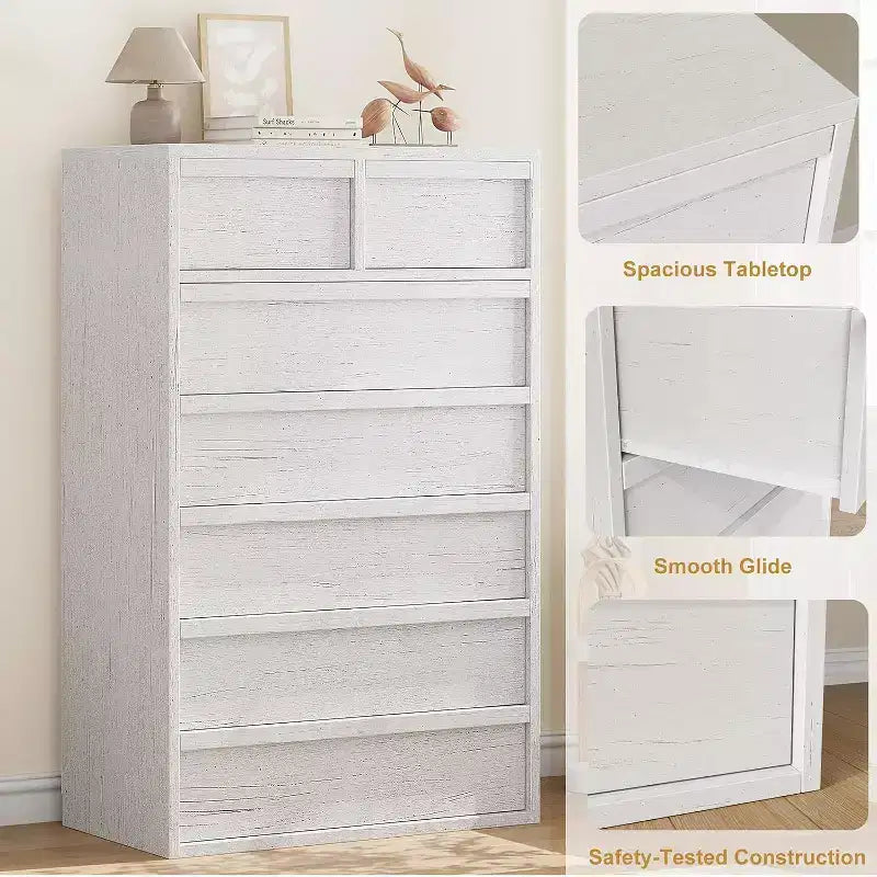 22" Wide Nightstand with Drawer & Open Storage Shelf, Grey Wood Bedside Table