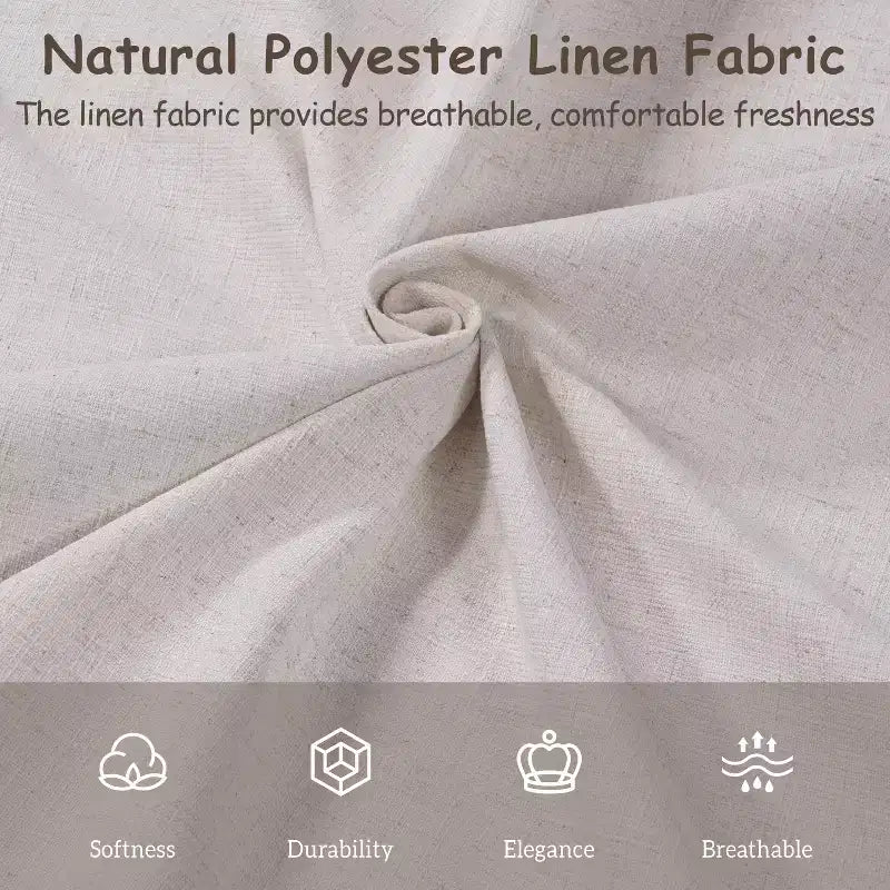 Modern Linen Upholstered Platform Bed Frame with Vertically Stitched Thick Headboard