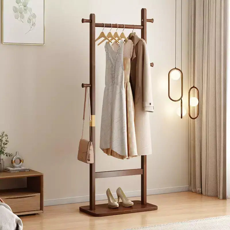 Kleiderdiener aus Holz für Damen und Herren, Kleiderständer mit Schublade, Kleiderbügel, Ablage, Krawattenstange und Schuhablage, Anzugständer für Schlafzimmer, Büro oder Eingangsbereich