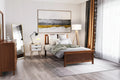 Twin Size Wood Platform Bed with Headboard, Footboard and Wood Slat Support, Walnut