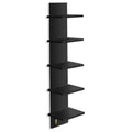 Sorbus 5 Tier Wall Mounted Floating Shelf Unit with Hooks - Home Decor and Storage Organizer