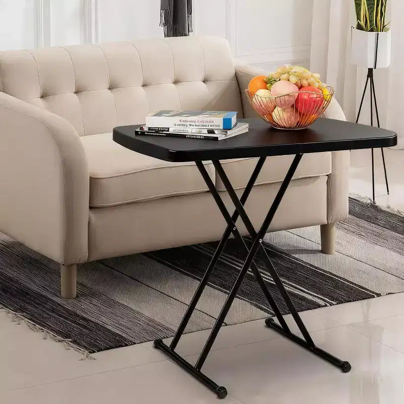 Tragbarer, zusammenklappbarer Laptop- und TV-Tabletttisch, 30" höhenverstellbar, HDPE-Tischplatte, Schwarz