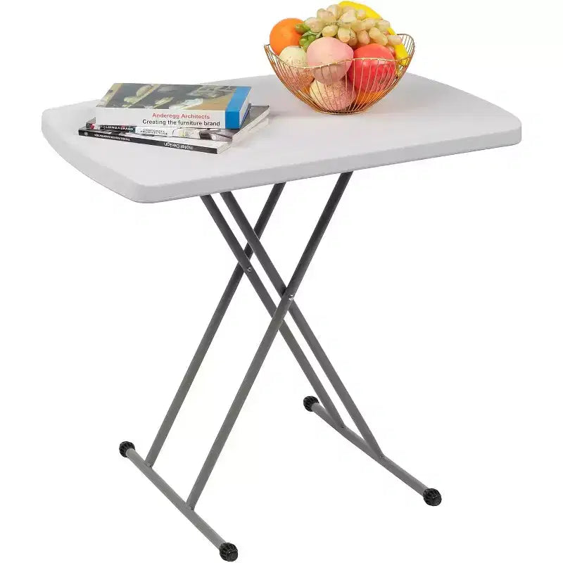 Tragbarer, zusammenklappbarer Laptop- und TV-Tabletttisch, 30" höhenverstellbar, HDPE-Tischplatte, Schwarz