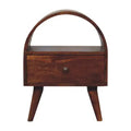 HomeRoots 24 Chestnut Solid Wood Oval Top One Drawer Nightstand