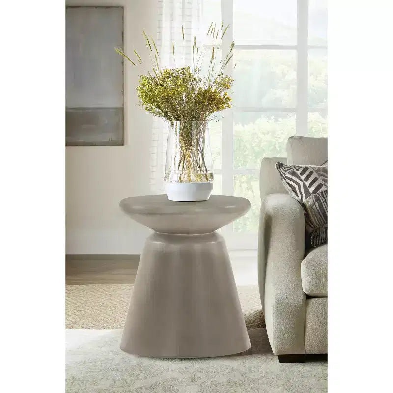 Concrete Accent End Stool Table, Gray, Modern Industrial Side Table