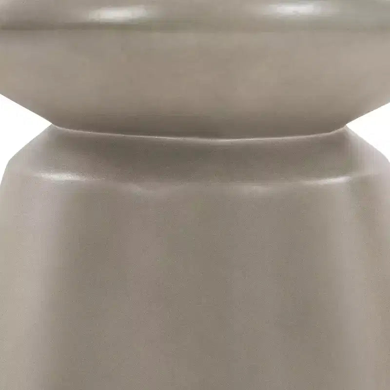 Concrete Accent End Stool Table, Gray, Modern Industrial Side Table