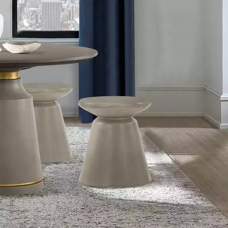 Concrete Accent End Stool Table, Gray, Modern Industrial Side Table