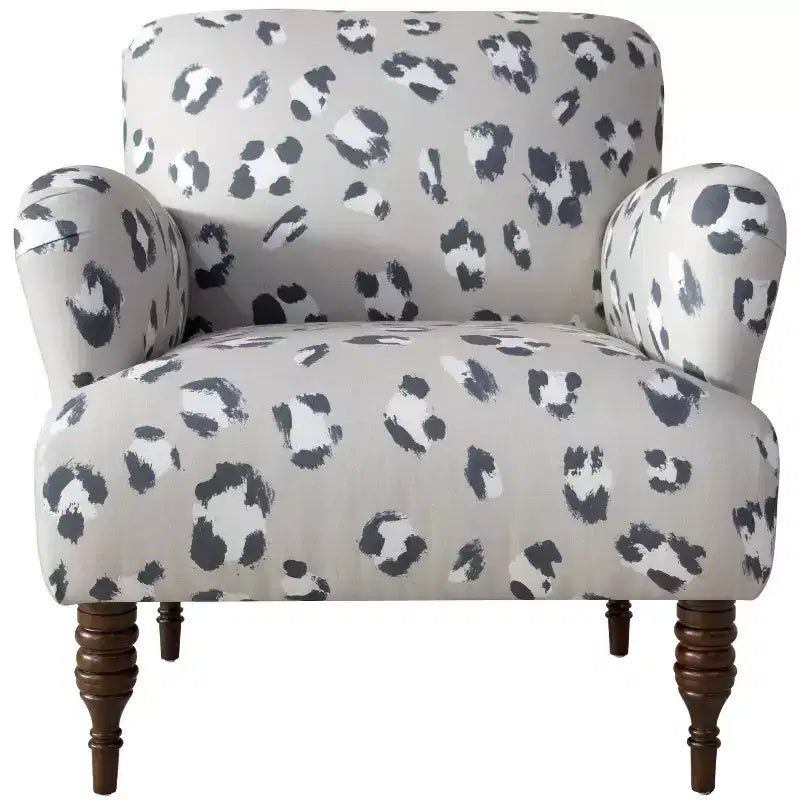 Patterned Upholstered Accent Chair, Bold Print, Living Room Statement Seating